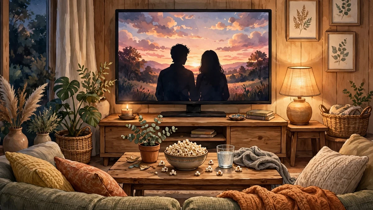 Viki India price guide — cozy living room K-drama watch scene, original artwork