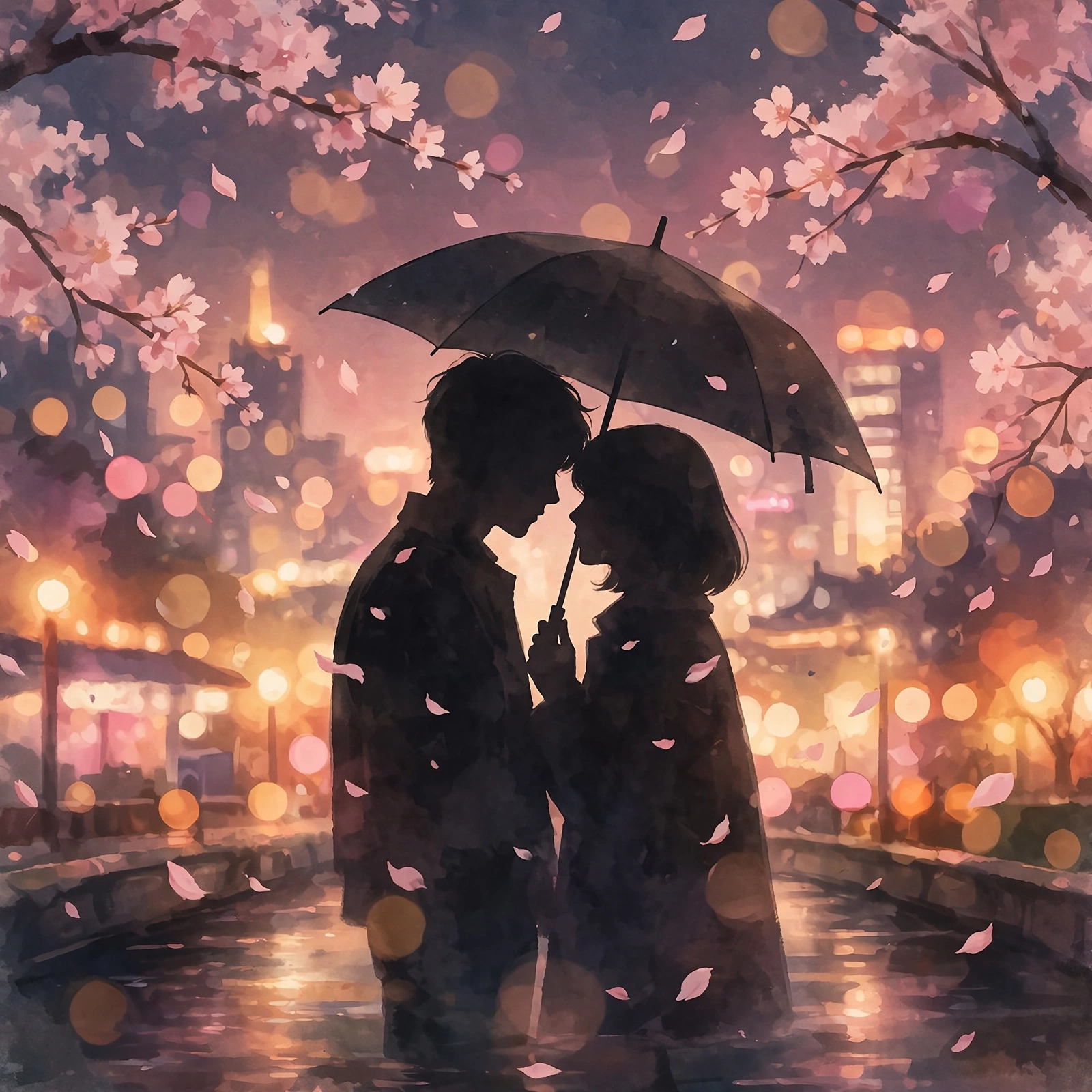 Romantic K-drama style illustration